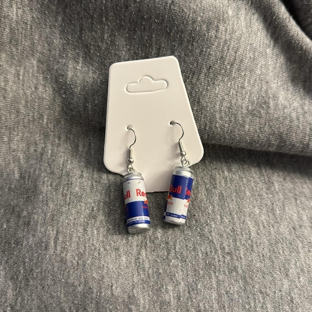 🛍️BUNDLE 3 for $17 RED BULL cute earrings kawaii food animal